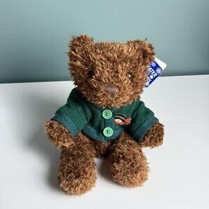 Vintage Kids of America Brown Curly Teddy Bear Sweater Friends Plush T70